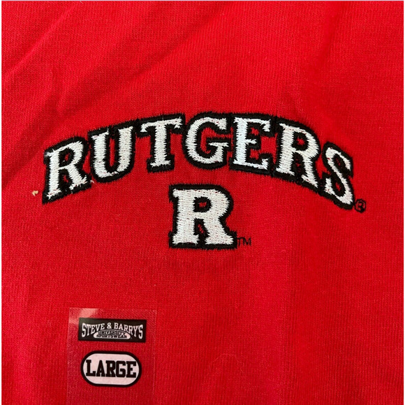 Steve and Barry's RUTGERS Red NCAA Men's TShirt Short Sleeve - Mens Size Large - Picture 2 of 4